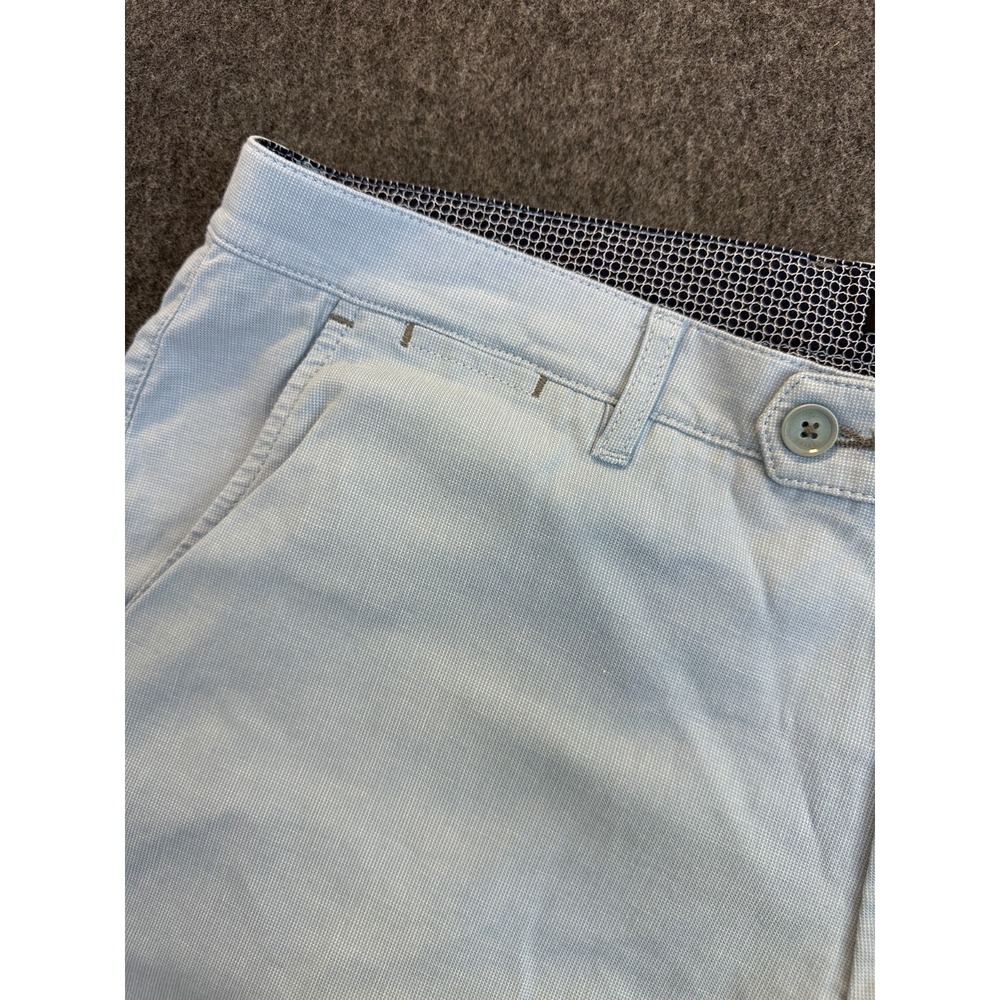 Ted Baker London Tailored Slim Fit Light Blue Micro-Check Shorts Men's Size 40 R - Picture 6 of 16